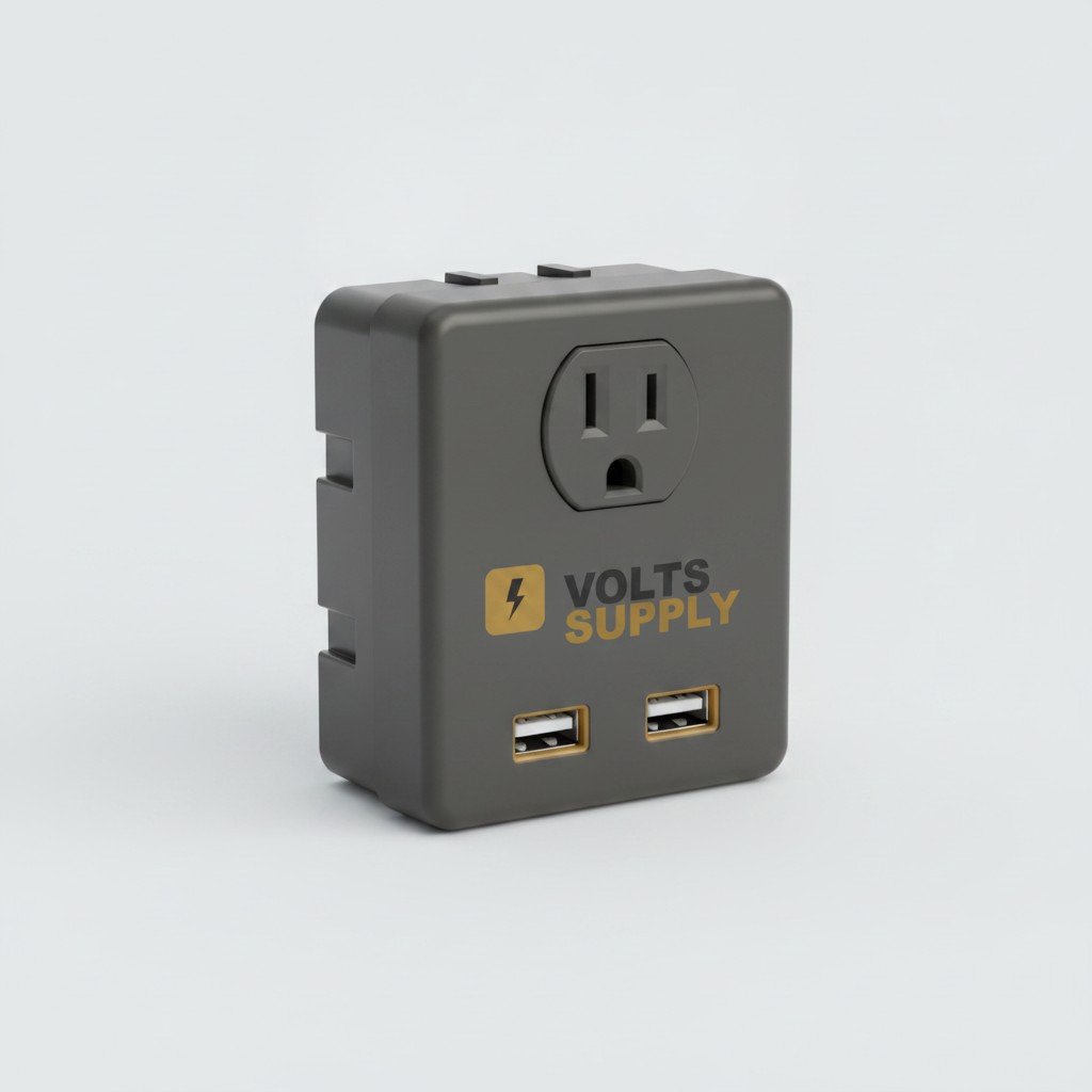 3-Outlet Wall Tap with USB